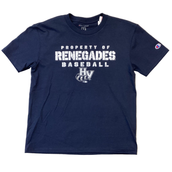 *NEW* Youth "Property of Renegades Baseball" Champion Jersey Tee-Navy
